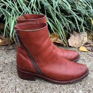 Frye Demi zip boot - Red Clay Brown leather